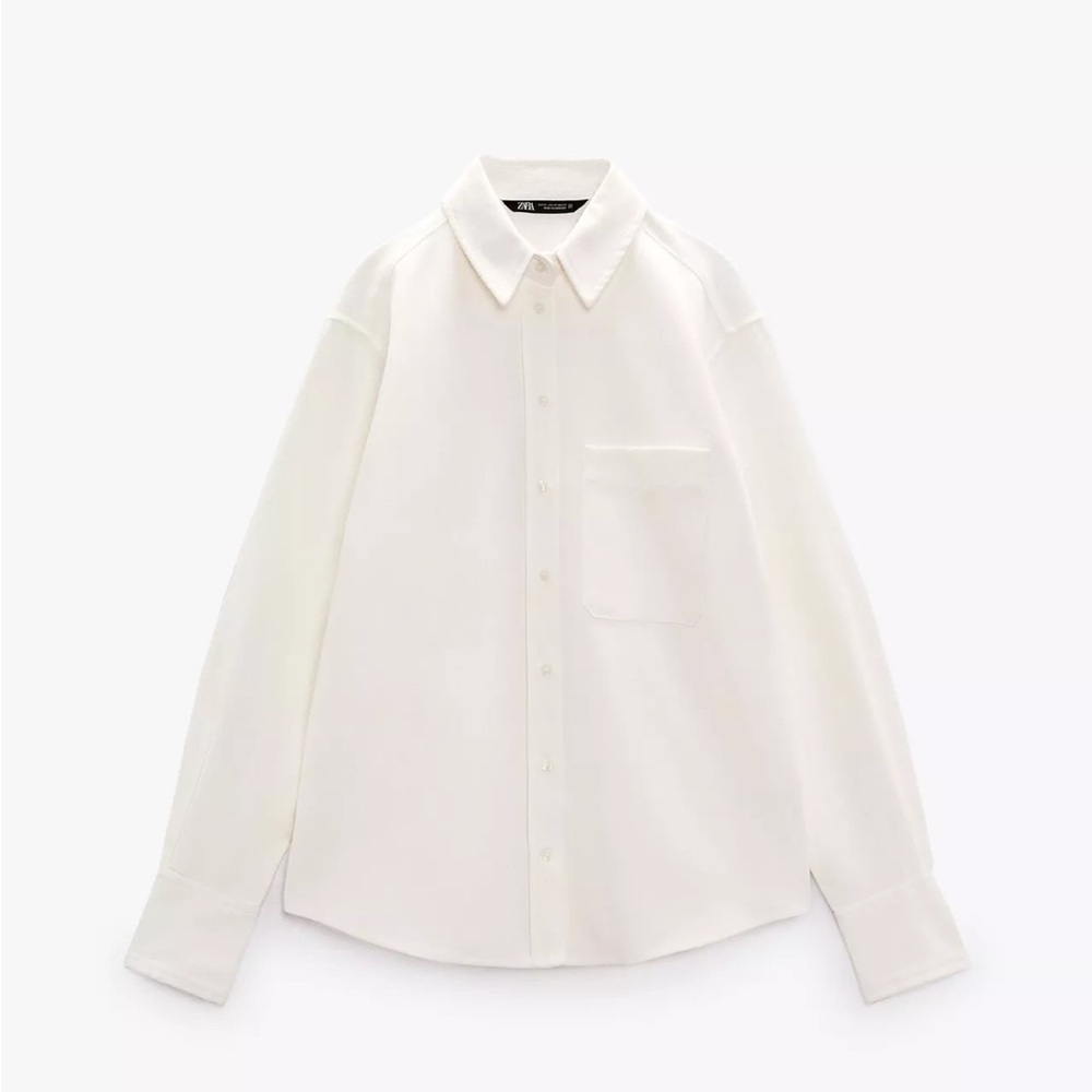 Zara Fine Cordoroy Cream Women’s Shirt NWT
